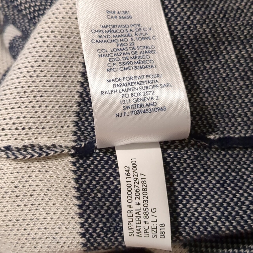 NWT chaps navy and white plaid vest jacket coat size L $30 OBO takes it - Picture 16 of 16